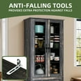 thumbnail image 6 of Uforic 76'' Kitchen Pantry Cabinet with 2 Drawers, Tall Storage Cabinet with Glass Doors & Adjustable Shelves, Dark Rustic Oak, 6 of 9