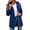 Blue plus size hooded coat a1, variant on Loose Fit Collared Hooded Zip Up Coat for Women, Fall Winter Daily Wear Plus Size Casual Long Sleeve Coverup, Soft Solid Outwear, Gray L