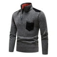 thumbnail image 5 of Men's Half Zip Pullover Knitted Regular Fit Sweater with Soft Brushed Flannel Lining,Mens Quarter Zip Up Sweater Pullover Polo Tops, 5 of 6