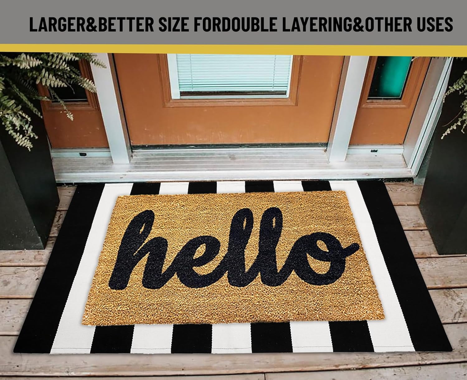 Area Rug  Striped Front Door Rug Cotton Washable Indoor Outdoor Rug Doormats Outdoor Small Striped Rugs for Kitchen Entryway Patio Front Porch Decor