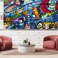 thumbnail image 3 of Idea4wall 3pcs Colorful One-eyed Bacteria Cartoon Printed Stick Wallpaper Removable Wall Murals Large Wall Stickers for Home Decoration, 48"x72", 3 of 5
