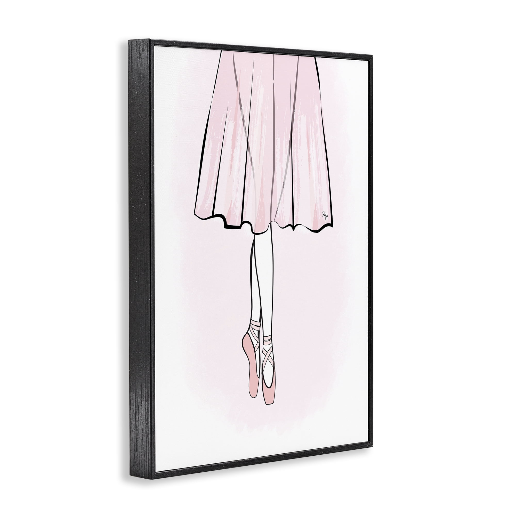 Stupell Industries Dress & Ballet Shoes Beauty & Fashion Painting Black Framed Art Print Wall Art, 12 x 18