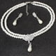thumbnail image 2 of 2 piezas de lujo elegante collar de perlas pendientes conjunto novia boda joyería moda temperamento Irfora  Silver, 2 of 7
