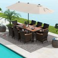 thumbnail image 4 of Costway 11 PCS Patio Dining Set with 15ft Double-Sided Patio Umbrella (Base Included) Beige, 4 of 10