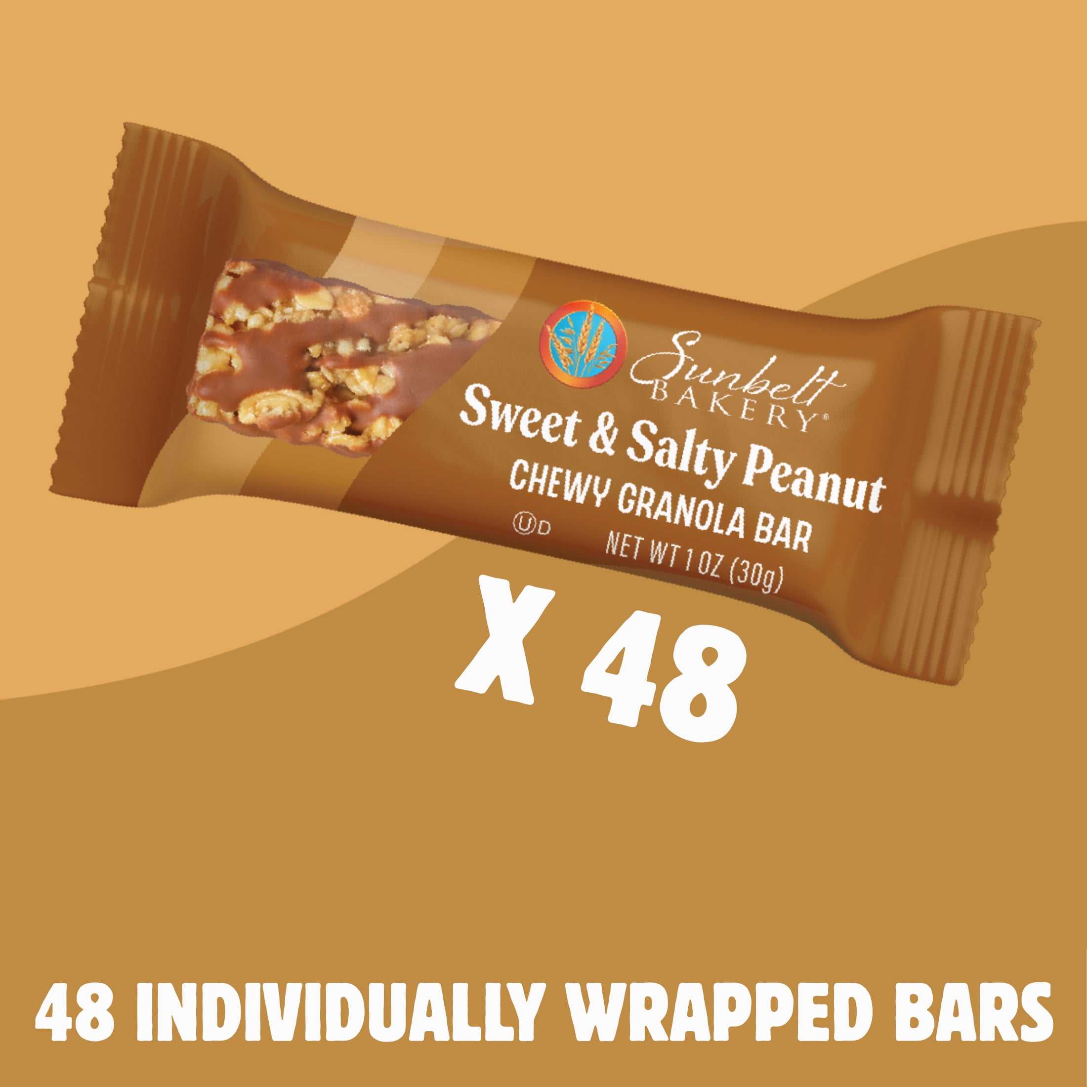 Sunbelt Bakery Peanut Sweet & Salty Chewy Granola Bars, 48 bars (6 Boxes), 50.64 oz