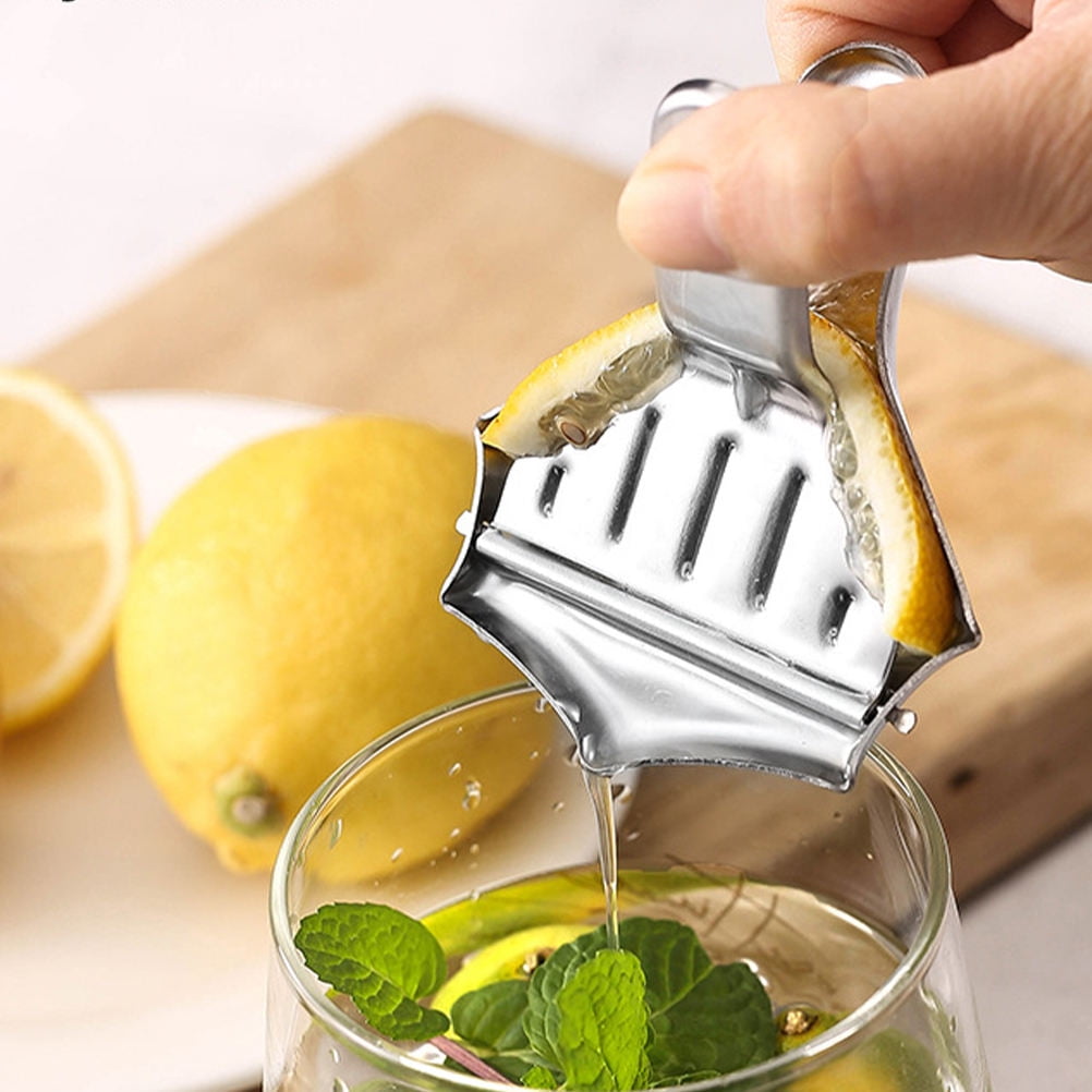 EXHUMKY Stainless Steel Hand Juicer for Citrus and Fruit Plated Silver Manual Press for Kitchen Use
