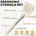 thumbnail image 3 of GPED Silicone Cooking Utensil Set, 30 Pcs Kitchen Utensils Set with Stainless Steel Handle, Food Grade Silicone Spatula Set, BPA-Free, Non-stick Heat Resistant Silicone Cookware, Khaki, 3 of 7