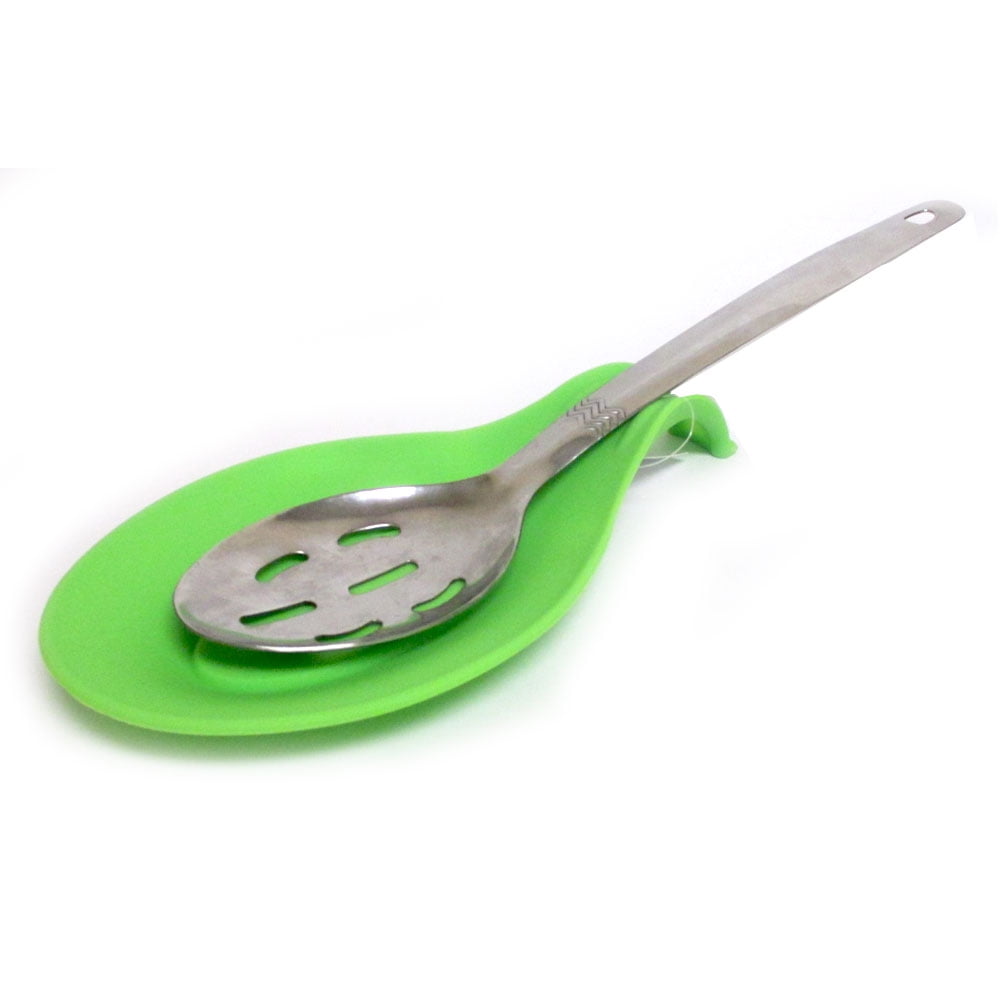Kitchen Heat Resistant Silicone Spoon Rest Holder Cooking Utensil Spatula Tools