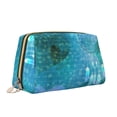 thumbnail image 2 of Large Clutch Leather Makeup Bag, Vintage Blue Dream Catcher Travel Toiletries Bag, Ladies Cosmetic Storage Bag, 2 of 8