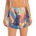 thumbnail image 2 of Daiia Sunshine Winged Rabbit Pattern Women's 2 in 1 Running Shorts - Lightweight Athletic Workout Gym Yoga Shorts Liner with Phone Pockets-Small, 2 of 7