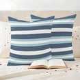 thumbnail image 3 of Blue Striped Outdoor Waterproof Pillow Covers, Modern Gradient Abstract Lines Aesthetic Decorative Square Throw Pillowcase Sofa Cushion Sham for Patio/Couch/Chair, 24"x24" 2 Pack, 3 of 8