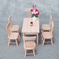 thumbnail image 2 of AMERTEER 1 12 Dollhouse Miniature Furniture Wooden Dining Table With 6 Chair Model Set, 2 of 6