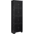 thumbnail image 6 of 72.4" Tall Freestanding Wooden Pantry - 8 Doors, 4 Shelves - Vintage Design for Living, Kitchen, Dining & Office in Black, 6 of 7