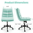 thumbnail image 5 of YODOLLA Office Chair with Wheels, Adjustable Height Vanity Chair with Back Armless Desk Chair and PU Leather Swivel Chair for Office, Home, Light Green, 5 of 10