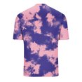 thumbnail image 4 of Mens Tie-Dye T-Shirts Short Sleeve Button Crewneck Tees Tops Trendy Pullover Breathable Going-Out Loungewear Tshirts Shirts, 4 of 5