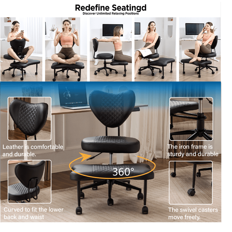 Ergonomic Meditation Chair with Lumbar Support and Height