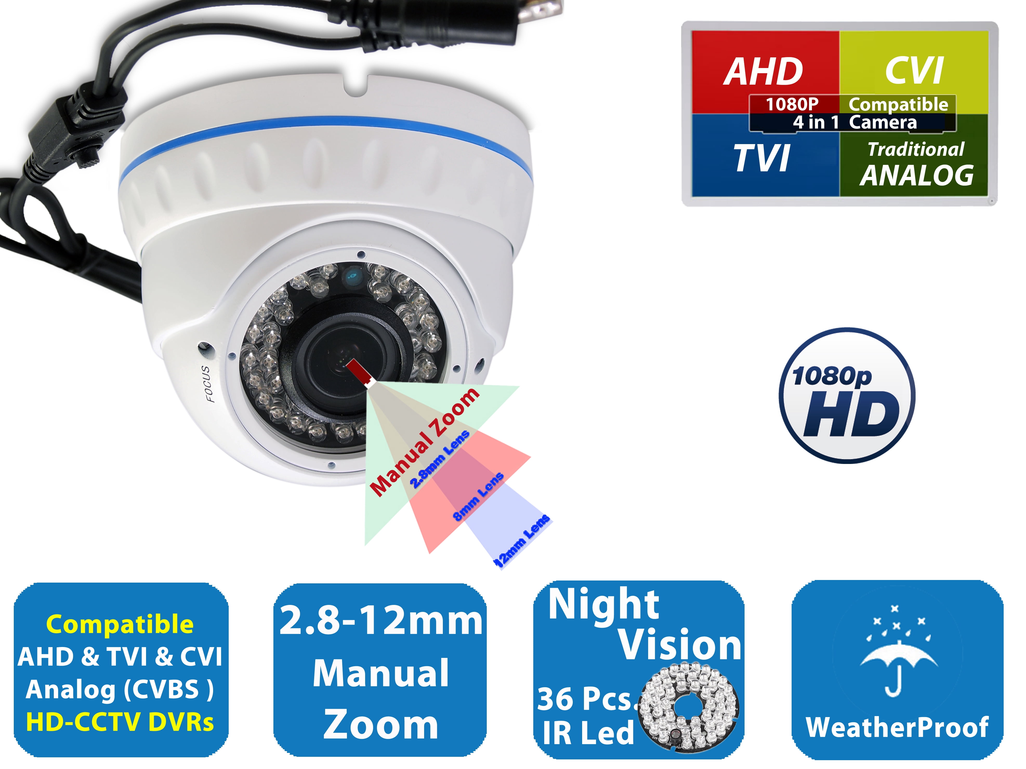 Wide Angle Camera Evertech 4x HD Night Outdoor Indoor CCTV Security ...