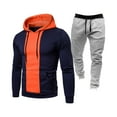 thumbnail image 2 of VBTAPA Mens Tracksuit 2 Piece Hoodie Jogging Sweatsuits Sets Color Block Pullover Hoodies and Drawstring Sweatpants Casual Sport Outfits with Pockets Deals of The Day Clearance Orange XL, 2 of 3