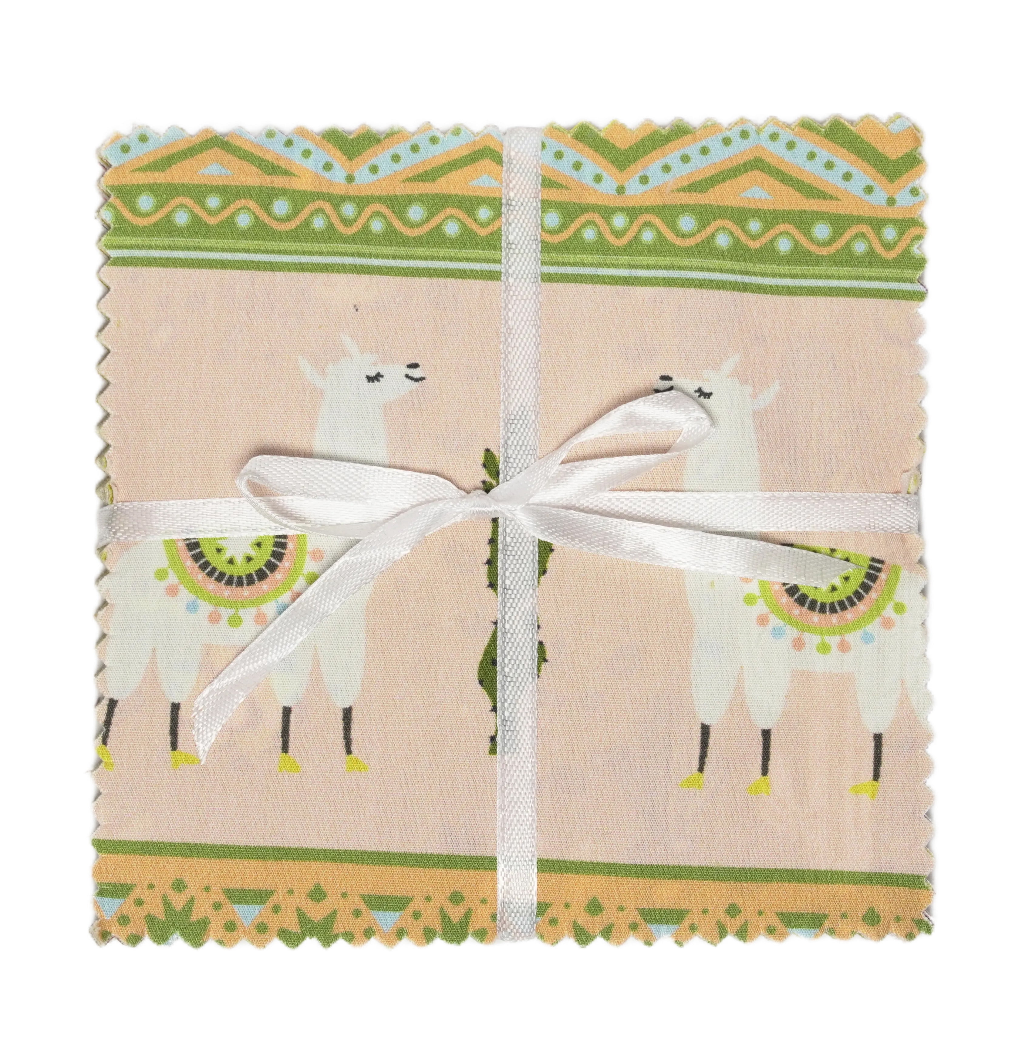 Soimoi African Animals Cartoons Print Precut 5-inch Cotton Fabric Quilting Squares Charm Pack DIY Patchwork Sewing Craft