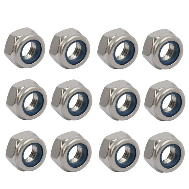 Unique Bargains 12pcs M8 x 1.25mm Pitch Metric Thread 304 Stainless Steel Left Hand Lock Nuts