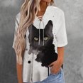 thumbnail image 2 of Moda mujer Casual manga corta cuello en V Sexy impreso Tops blusa con cordón camiseta Fridja ghk5380, 2 of 5