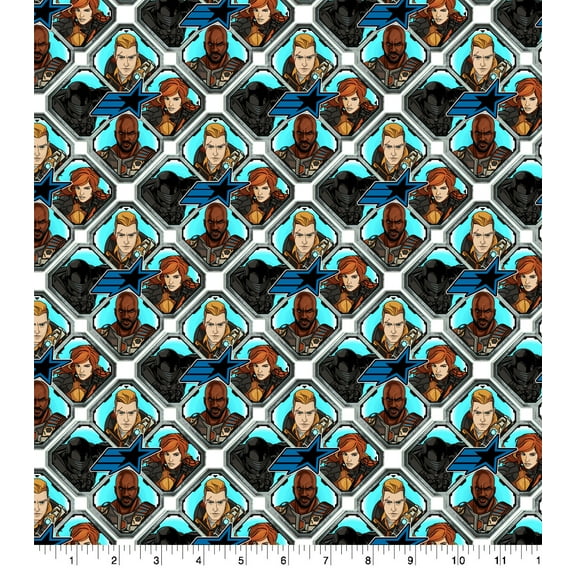 Springs Creative 18" x 21" Cotton Hasbro GI Joe Badge Precut Sewing & Craft Fabric, Multi-color