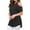 Black, variant on Scyoekwg Trendy Women’s T Shirts Casual Dressy Loose Lightweight Blouses Summer Short Sleeve Tops Solid Color Round Neck Cold Shoulder Tops Shirts Blouses Black XXXL(14)