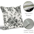 thumbnail image 4 of Black Floral Pillow Covers 20x20 Inch Vintage Flower Black White Decorative Throw Pillow Covers Set of 2 Farmhouse Pillowcases Cotton Linen Square Cushion Covers For Couch Bed Sofa Chair Car Decor, 4 of 6