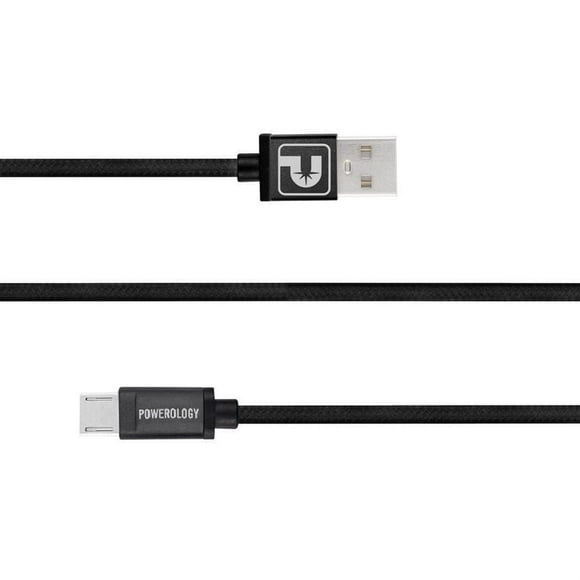 Powerology -Câble Lightning USB autorisé par Apple, tressé avec prises en métal, 1,8 m (6 pi)