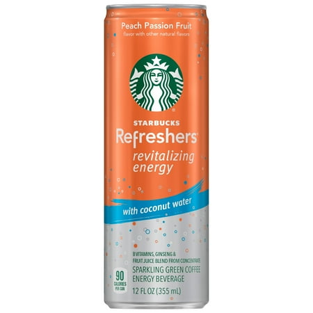 Starbucks Refreshers Energy Coffee Drink, Peach Passion Fruit, 12 Fl (Best Starbucks Drinks With Almond Milk)