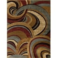 thumbnail image 3 of Impressions Contemporary 5' x 7' Brown and Red Polypropylene Indoor Area Rug, 3 of 8