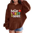 thumbnail image 3 of Girl's Letter Graphic Hoodies Long Sleeve Hooded Sweatshirts Pullover Preppy Cute Hoodies Trendy First Grade School Uniforms, 3 of 8