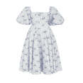 thumbnail image 1 of PENGXIANG Robe pour Femmes Adulte Imprimé Fleuri/couleur Unie Manches Courtes Bouffantes Col Carré Robe Féminine, 1 of 2