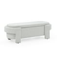 thumbnail image 2 of Rectangular Linen Storage Bench, Flip-top Upholstered Bench for Bedroom End of Bed, Storage Chest Box with Seat, Home Office, Living Room, Hotel, Apartment, White, 2 of 9