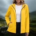 thumbnail image 2 of TEAJOPSUU Women's Hooded Windbreaker Jacket Lightweight Water Resistant Casual Anorak Coat Full Zip & Snap Button Windproof Coat Casual Outdoor Travel Coat with Pockets, 2 of 9