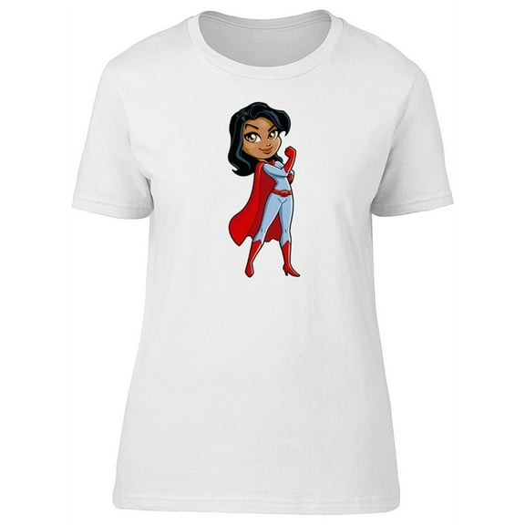 Strong Super Woman Cartoon T-Shirt Women -Image by Shutterstock, Female Large