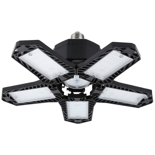 137LED Garage Light with 5 Leaf 80W E27/E26 Deformable Adjustable Mining Lamp 85-265V Black