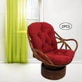 thumbnail image 2 of Texture Rotin Osier Pivotant Rocker Chaise Coussins de Siège Chaise 20" Housse Coussin Jaune Coussins de Siège, 2 of 9