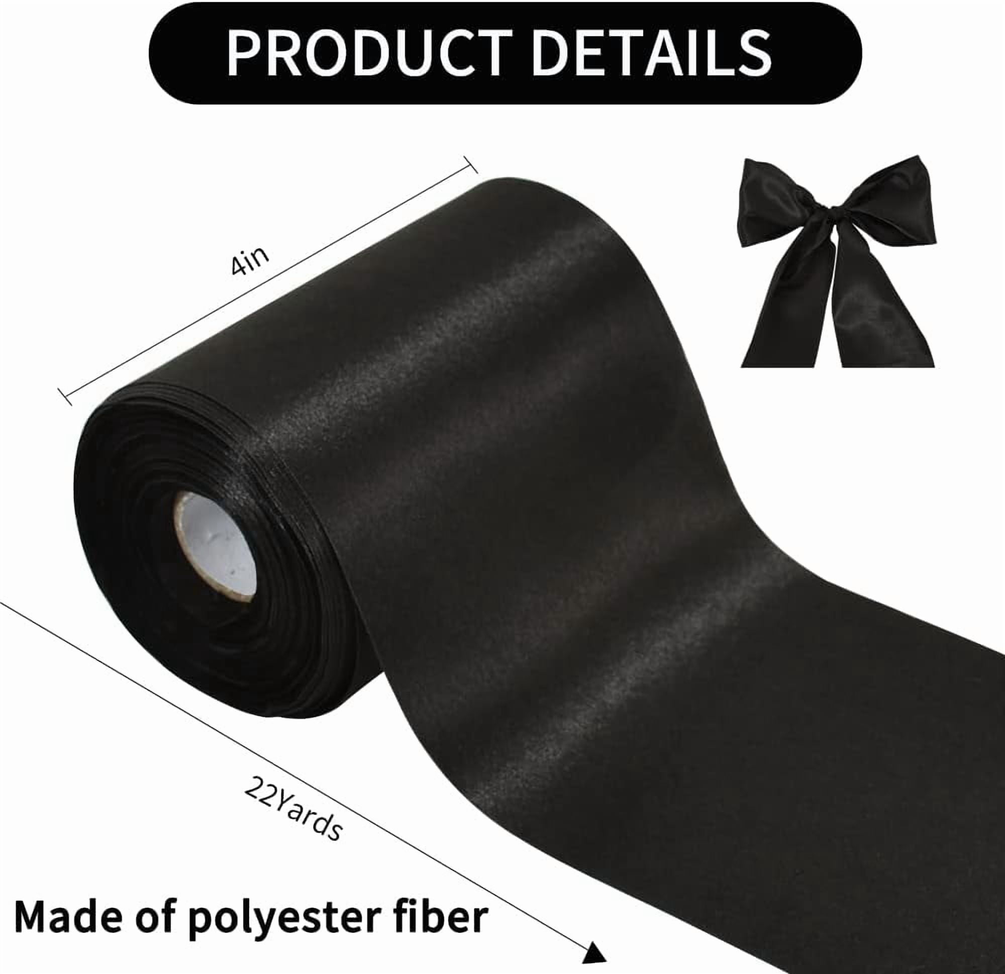 NANAHuang 4 Inch x 22Yards Wide Red Satin Ribbon Solid Fabric Large Ribbon for Cutting Ceremony Kit Grand Opening Chair Sash Table Hair Car Bows Sewing Craft Gift Wrapping Wedding Party Decoration