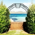 thumbnail image 6 of 74"x98" Metal Garden Arch Arbor Trellis for Climbing Plants Roses Outdoor Décor Black, 6 of 7