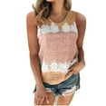 thumbnail image 2 of SMihono Hauts pour Femmes Débardeur Mode Femme Col Rond Sans Manches Blouse T-Shirt Imprimé Débardeur Ample Débardeurs pour Femmes Hauts d'Été pour Femmes, 2 of 4