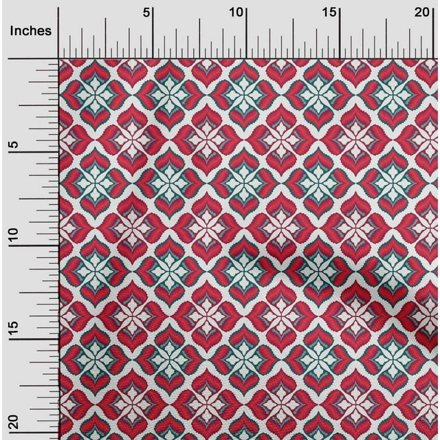 oneOone Polyester Lycra Fabric Ogee Flame Stitch Decor Fabric Printed BTY 56 Inch Wide
