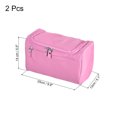 thumbnail image 2 of Uxcell Waterproof Canvas Hanging Toiletry Bag Makeup Pouch with Strap Hook Zipper, Pink 2 Pack, 2 of 5