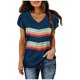 thumbnail image 2 of Fiudx Ofertas y Liquidaciones Blusa Superior de Manga Corta con Cuello En V Regular Estampada a La Moda Sexy de Verano para Mujer, 2 of 6