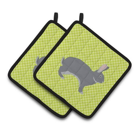 

Giant Chinchilla Rabbit Green Pair of Pot Holders - Green