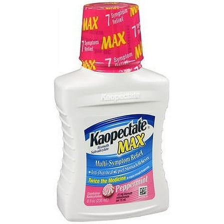 Kaopectate Max Liquid for Diarrhea and Upset Stomach Pain Relief, Peppermint Flavor, 8 Oz