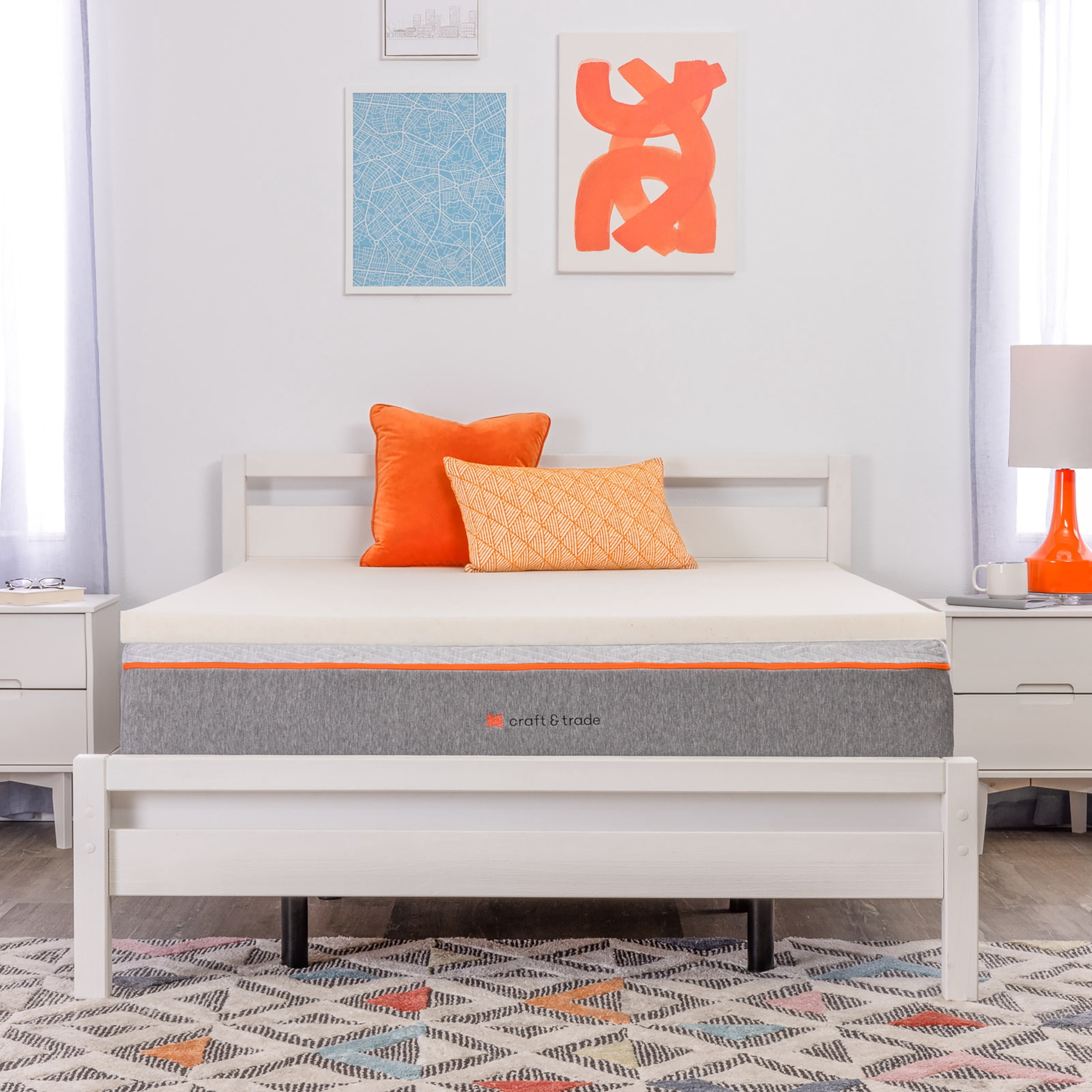 Craft & Trade 2" Cooling Memory Foam Mattress Topper with Copper Gel, Twin