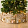 thumbnail image 2 of ziyahi Gingerbread Tree Circle With Snowflake Patterns Christmas Tree Collar Christmas Tree Skirt 28 inches, 2 of 6