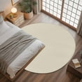 thumbnail image 3 of White Swan 4ft Round Rug, Farmhouse Solid Beige Color Modern Art Non-Skid Rubber Backing Large Area Rugs - Living Room Bedroom Home Office, Indoor Floor Mat Carpets Washable Rug, 3 of 9