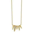 thumbnail image 3 of 14K Yellow Gold Decorated Triangles Cubic Zirconia with 2In Extender Necklace, 3 of 6
